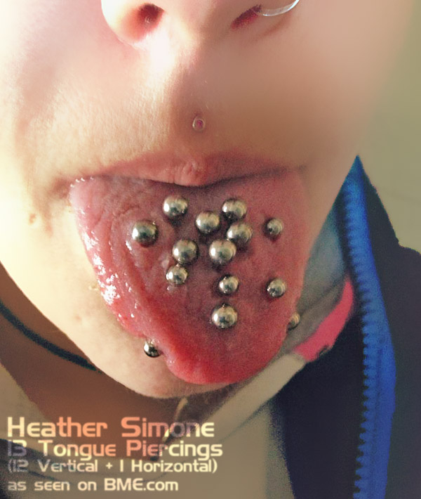 13 Tongue piercings… and climbing 