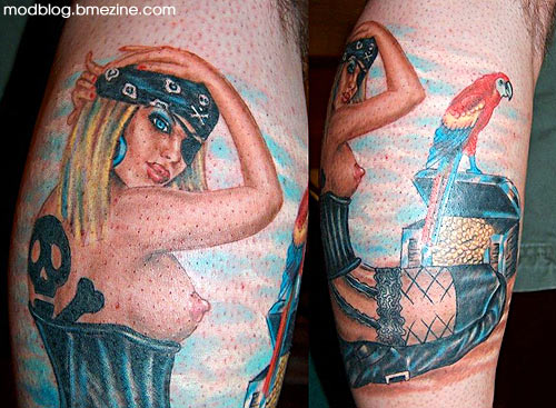 pirate pin up tattoo