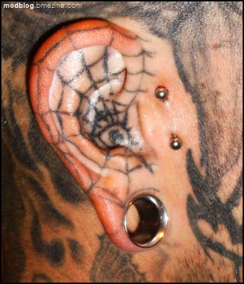 Image of spider web ear tattoo  Ear tattoo Inner ear tattoo Tattoos