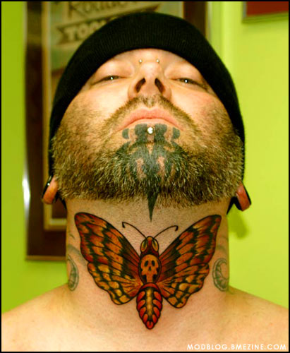 Throat Death Moth by Jedidia TattooNOW