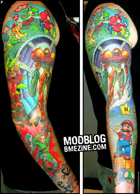 Nintendo Fanboy Sleeve Bme Tattoo Piercing And Body Modification News