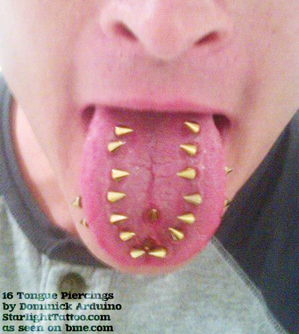 sixteen tongue spikes